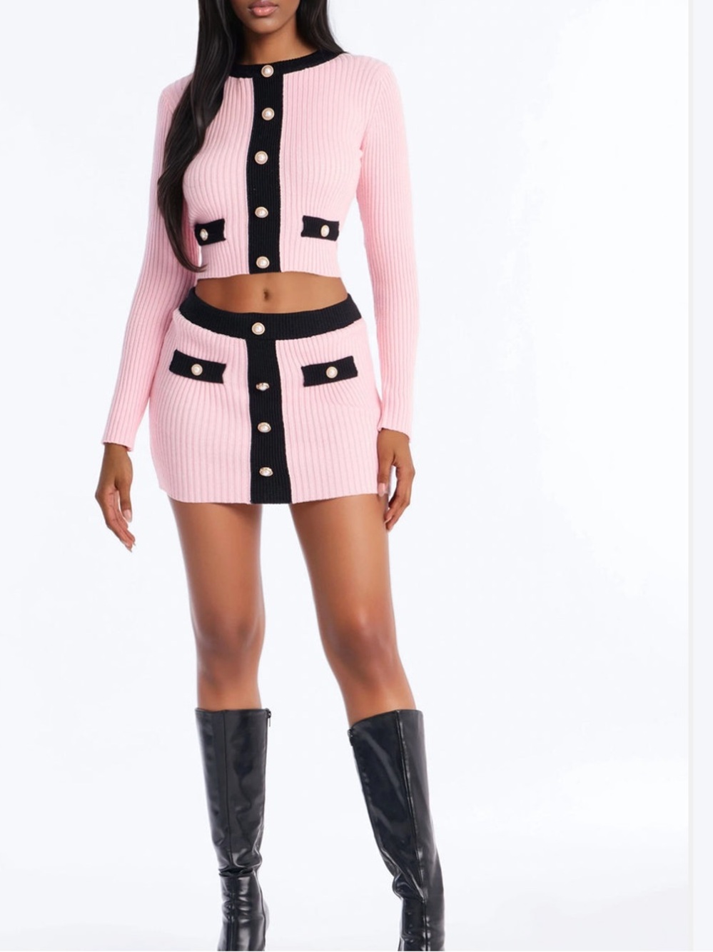 Sweater mini skirt set